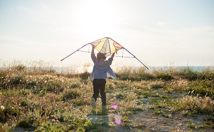 child with kite