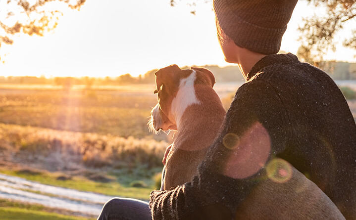 man with dog