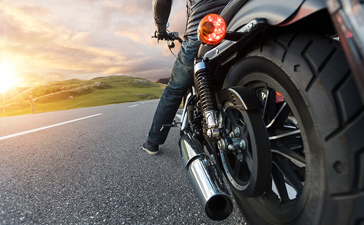 motorcycle driver on road