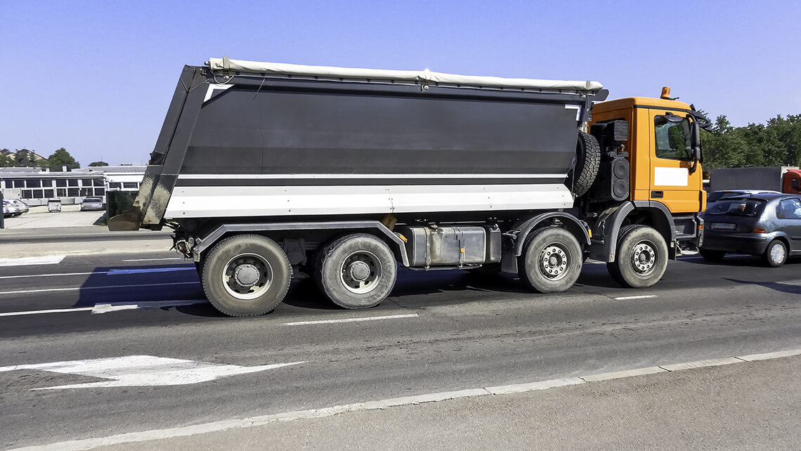 dump truck on road